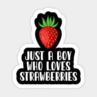 Just A Boy Who Loves Strawberries Sticker